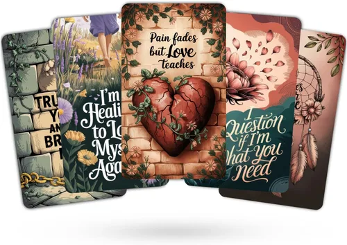 Vista 4 de Heartstring Oracle Cards, Twin Flame Love Oracle Cards, Oracle Deck y cartas de tarot para principiantes, 56 cartas con una guía detallada