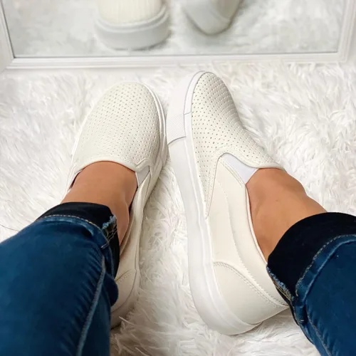 Vista 4 de JENN ARDOR - Tenis informales de moda para mujer, cómodos tenis planos sin cordones