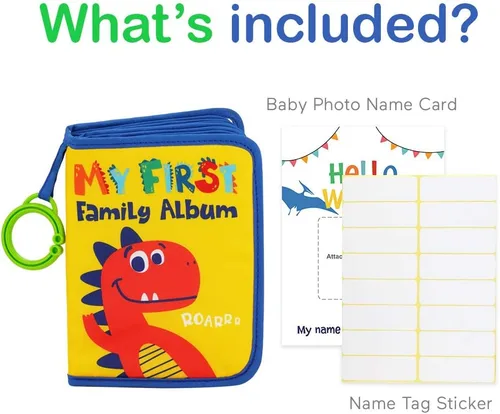 Vista 2 de Urban Kiddy™ Baby's My First Family Album Juego de regalo de libro de tela suave para recién nacidos y niños (dinosaurio)