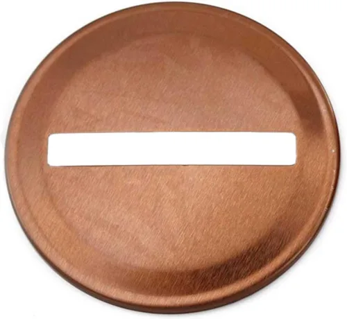 Vista 5 de Insertos de tapa de banco de monedas de cobre para tarros de masón, bola, conservas (paquete de 10, boca ancha)