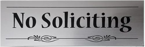 Vista 8 de Cartel decorativo No Soliciting, Negro