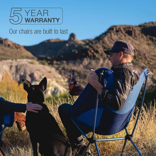 Vista 6 de Helinox Chair One Original - Silla de camping ligera, compacta y plegable Blackout