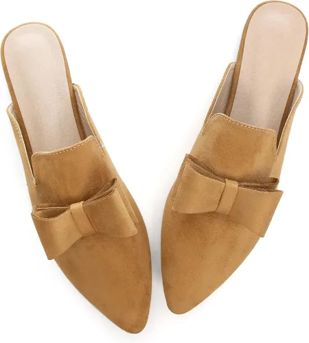 Vista 3 de mocasines para mujer con lazo, mocasines con punta puntiaguda, de verano, zapatos planos sin cordones