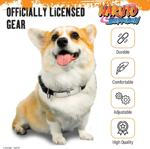 Vista 3 de Collar de perro Naruto para perros grandes, medianos, pequeños y XS: collar para perros de anime con licencia oficial de Naruto Shippuden Arena