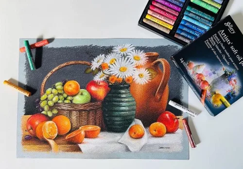 Vista 3 de Mungyo Gallery - Juego de 12 pasteles suaves al óleo, varios
