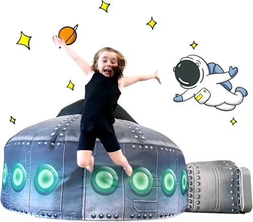 Vista 17 de AirFort - Fuerte inflable para niños, se construye en 30 segundos, tienda de campaña para jugar a partir de 3 años (pelota de playa azul)