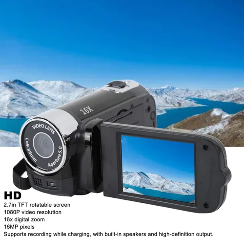 Vista 2 de XUMIUZIY Videocámara de video, grabadora de cámara digital 4K 48MP, videocámara de vlogging con pantalla giratoria de 2.7 pulgadas, zoom digital