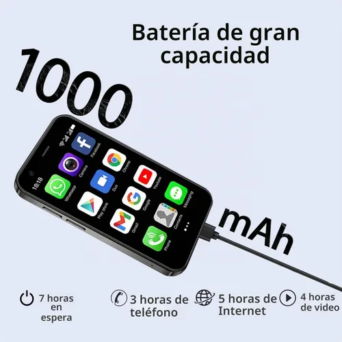 Vista 2 de Mini smartphone desbloqueado 3G, 3.0" HD Android Dual SIM Quad Core Face ID Mini Premium para niños, pequeño teléfono celular, el más pequeño