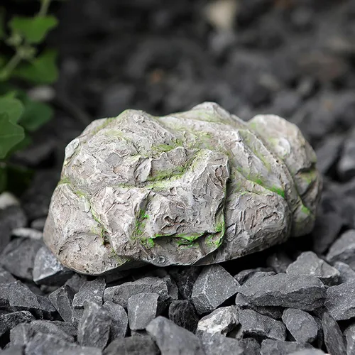 Vista 3 de Llavero de piedra simulada, seguro para exteriores, falsa llave de roca oculta, decoración de jardín, caja de almacenamiento de llaves de repuesto