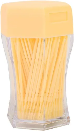 Vista 12 de 200Pcs Double Head Plastic Toothpick, Soft Tooth Floss Picks Interdental Brush Flosser Sticks Oral Brush Cleaning Tool (Green)