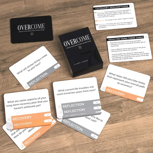 Vista 9 de Briston Tarjetas flash de recuperación de adicciones - 70 tarjetas de preguntas de terapia para asesoramiento grupal y salud mental - Indicaciones