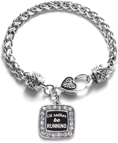 Vista 73 de Pulsera de dijes cuadrados de plata con joyería de circonita cúbica