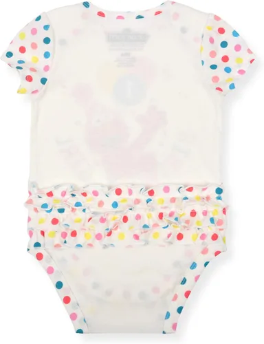 Vista 2 de Sesame Street Bebé Niñas Cumpleaños Elmo Manga Corta Body Creeper para Bebés - Blanco