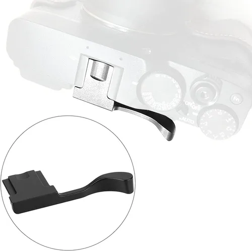 Vista 3 de Thumb Up Grip, zapata caliente de aleación de aluminio para cámara sin espejo X 100F, X A5, X A3, X pro2 (negro)