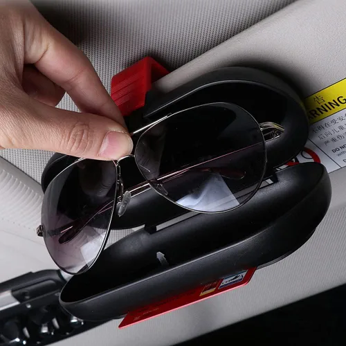 Vista 5 de Para Mini Cooper Universal Multifunción Car Interior Sun Visor Gafas Caso Almacenamiento Bill Clip Eyewear Hard Shell Box Holder Organizador