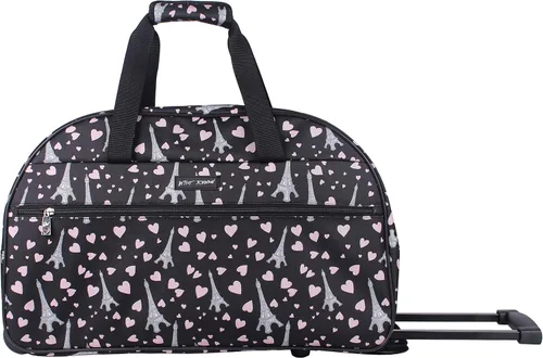 Vista 2 de Betsey Johnson Designer - Colección de equipaje de mano Bolsa de lona ligera de 22 pulgadas Maleta de viaje de negocios durante la noche con 2