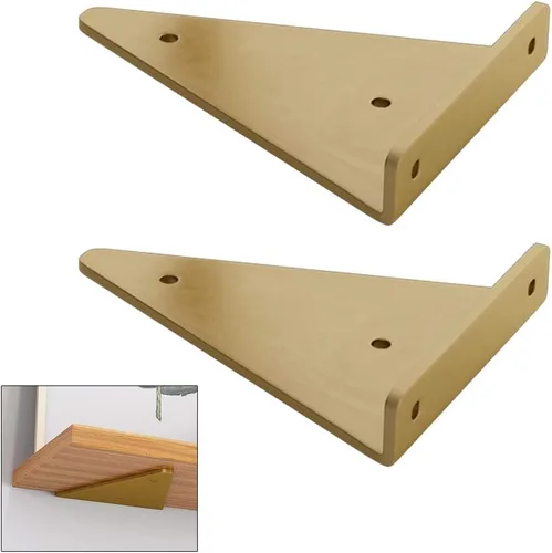 Vista 9 de Soportes flotantes de metal triangulares para estantes, montaje en pared, soporte oculto para estantes, para dormitorio, sala de estar, baño, Negro