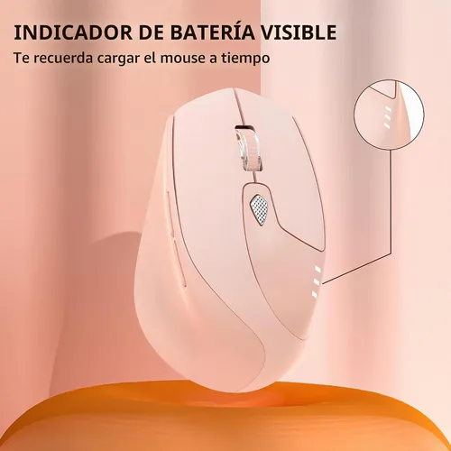 Vista 4 de TENMOS Ratón Bluetooth M7, USB C recargable silencioso inalámbrico