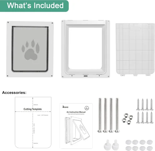 Vista 7 de Puerta grande para perro para pared, puerta gruesa para perro, túnel ajustable de 3 1/2 a 8 pulgadas, puerta resistente a la intemperie para perros