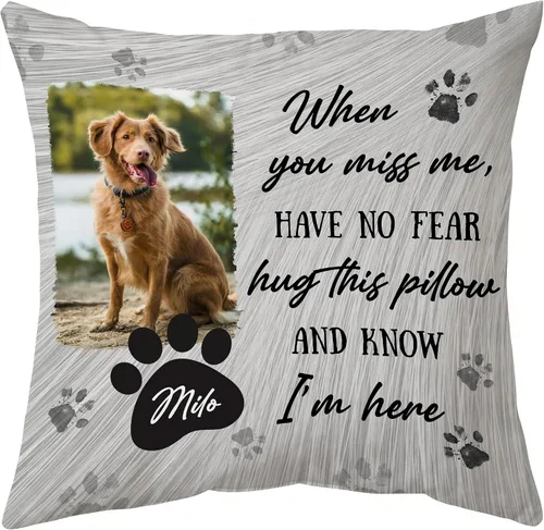 Vista 21 de Hyturtle Almohada personalizada conmemorativa de condolencia con inserción - 12"x12" impresa por ambas caras con nombre personalizado y foto
