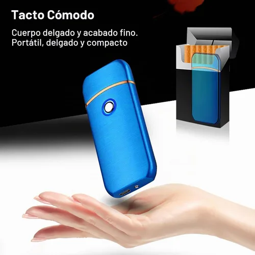 Vista 4 de Encendedor Electrónico, Encendedor Eléctrico, Encendedor Inteligente Recargable USB, Encendedores Geniales Portátil Encendido de Doble Cara Negro