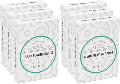 Vista 8 de Stellar Factory Cartas de juego en blanco premium (52 piezas) DIY, diseño de juegos, prototipos y tarjetas didácticas, 1 unidad