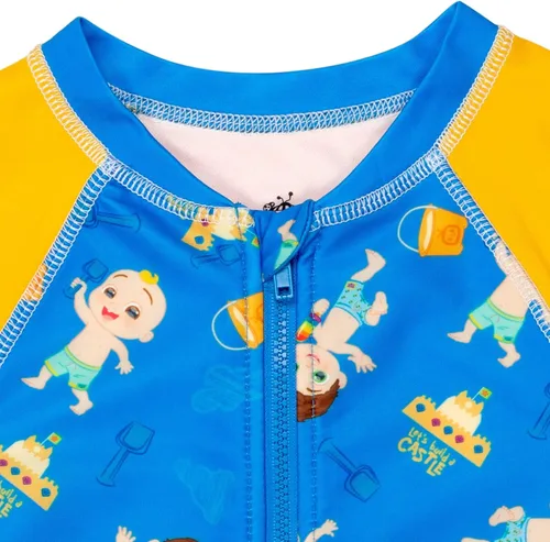 Vista 4 de CoComelon JJ Tomtom - Traje de sol de natación con cremallera para niños pequeños