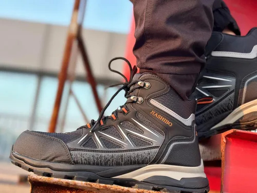 Vista 5 de Botas Wok con punta de acero para hombre, botas de trabajo aisladas, zapatos de punta de acero, botas de construcción cómodas, botas ligeras