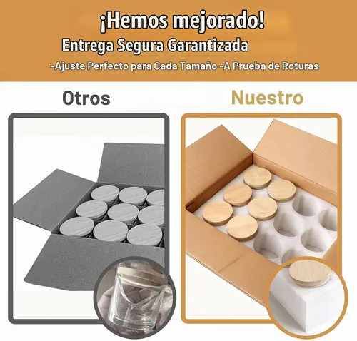 Vista 5 de Tarros de vela de vidrio de 4 onzas, paquete de 12 tarros pequeños para hacer velas, tarros vacíos de vidrio grueso de boca ancha con tapas de bambú