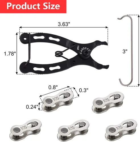 Vista 2 de Herramienta de cadena de bicicleta, kit de herramientas de reparación de cadena de bicicleta, juego de herramientas de alicates para bicicleta con 5