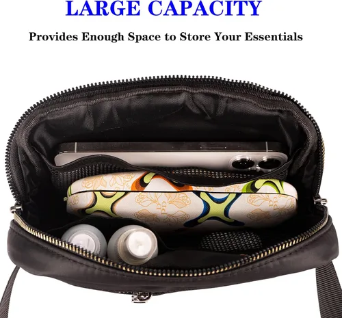 Vista 6 de Mini bolsa de cinturón para mujeres y hombres, riñonera impermeable para mujer, bolsa cruzada con correa ajustable para correr, entrenamiento