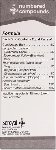 Vista 2 de UNDA 18 compuestos numerados Preparación homeopática 0.7 fl. oz.