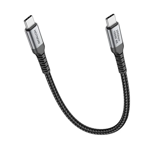 Vista 7 de Cable de pantalla de monitor USB C de 1 pie, 4K a 144 Hz/60 Hz USB C a USB C 3.2 Gen2x2 20Gbps cable de datos, compatible con iPhone 15/15 Pro Max