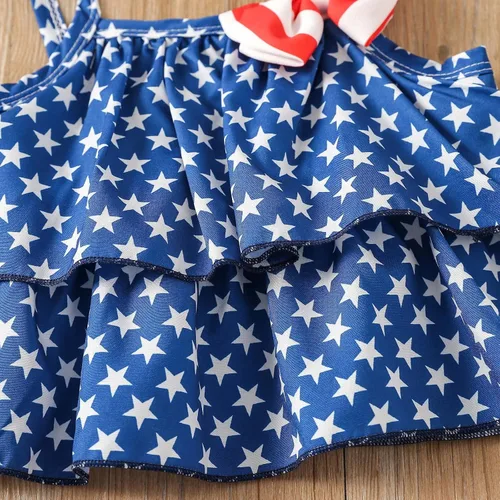 Vista 2 de TBUIALL Toddler Girl Halloween Clothes Set Toddler Kids Girls 4 Of July Words Tassel Sleeveless Sweats for Teen Girls