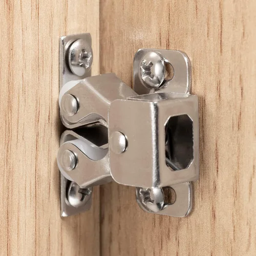 Vista 7 de Keenkee 2 piezas de cierre de gabinete con pestillo de doble rodillo, hardware para puertas de armario, negro niquelado Hardware para cierres