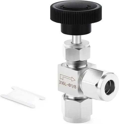 Vista 51 de TAISHER Válvula de aguja de acero inoxidable 316 con mango de rueda 1/2 "NPT macho x 1/2" NPT hembra