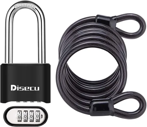 Vista 11 de 1 Paquete disecu - Candado de combinación de 4 dígitos resistente de 2.5 pulgadas de largo, candado impermeable para exteriores, para casillero