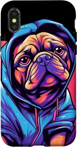 Vista 5 de Funda para iPhone 12/12 Pro Pug Graffiti Pug Owner Pug Lover