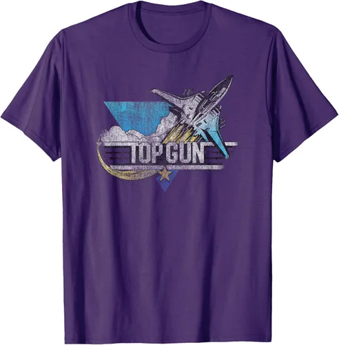 Vista 27 de Top Gun Illustrated F-14 Triangle Art Camiseta, Azul / Patchwork, S Azul Marino