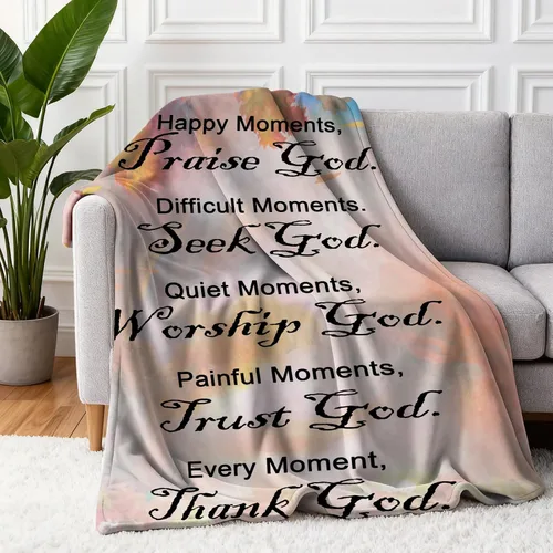 Vista 3 de COMFAR Regalos cristianos para mujeres, regalos inspiracionales, religiosos, espirituales para adultos, mantas suaves para mujeres/hombres, mantas