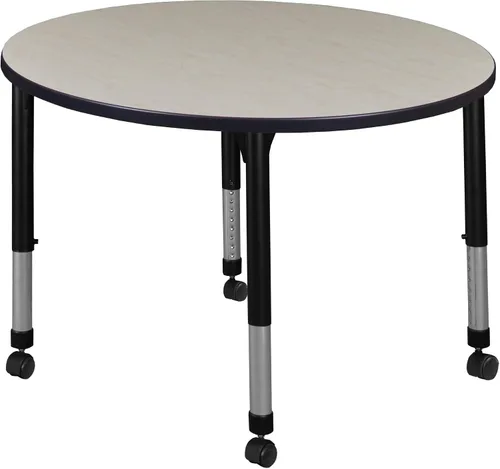 Vista 11 de Regency Kee Mesa redonda móvil de altura ajustable, 30 pulgadas, color cereza