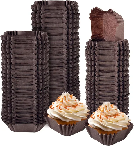 Vista 10 de qiqee 300 unidades de forros para magdalenas jumbo naturales forros para muffins de tamaño jumbo tazas para hornear de papel de tamaño jumbo sin
