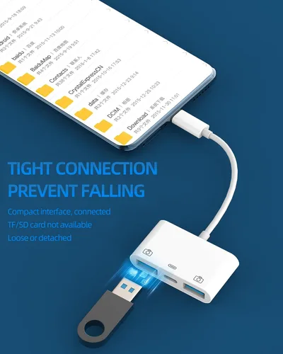 Vista 2 de Para iPhone 15 Pro Max Plus USB-C a USB A Adaptador (3 en 1) Tipo C Convertidor de Carga OTG Dongle Compatible para Samsung para Apple para iPad Air