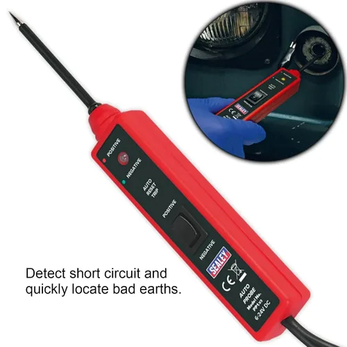 Vista 4 de Probador de circuitos, 6-24V Circuito de potencia de circuito eléctrico probador detector profesional herramienta de diagnóstico automático
