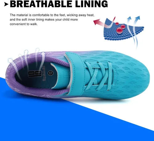 Vista 6 de brooman Zapatos deportivos de fútbol para niños y niñas, para exteriores