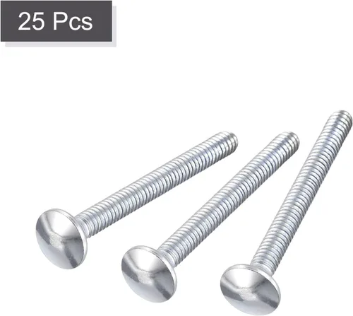 Vista 3 de uxcell Perno de carro de 1/4-20x3" Cuello cuadrado de cabeza redonda Q235 Acero al carbono 25pcs