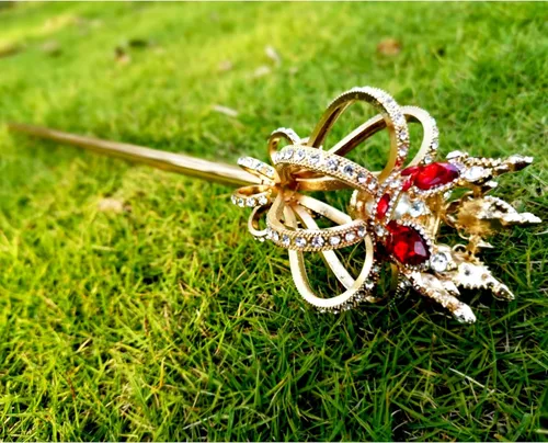 Vista 3 de BuLuBuLu Red Queen Costume Scepter Wands Rhinestone Festival Fairy Wand Women's Day Magic Wands for Kids Adults (Red)