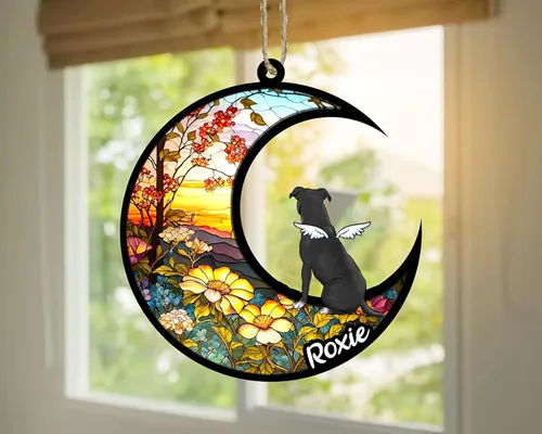 Vista 346 de LOVELYPOD Adorno de Navidad personalizado para perro Basset Hound (marrón) Basset Hound (marrón) adorno para atrapasoles de perro, razas de perros