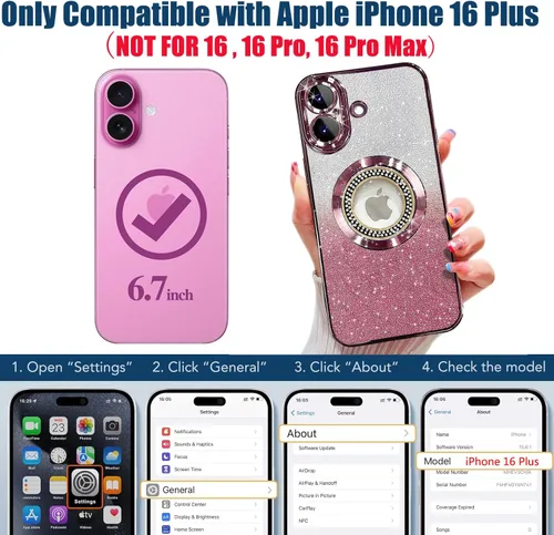 Vista 361 de Misscase Funda magnética con purpurina para iPhone 11 compatible con MagSafe, protección completa, delgada, a prueba de golpes, antiarañazos