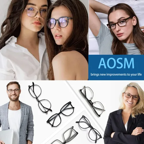Vista 3 de AOSM Lentes de luz azul para hombres y mujeres, gafas de juego antirreflejos, protección UV400, bloqueo de luz azul para aliviar la fatiga ocular